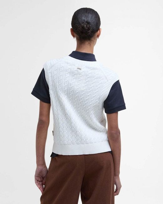 Barbour White Hartland Knit Tank Top