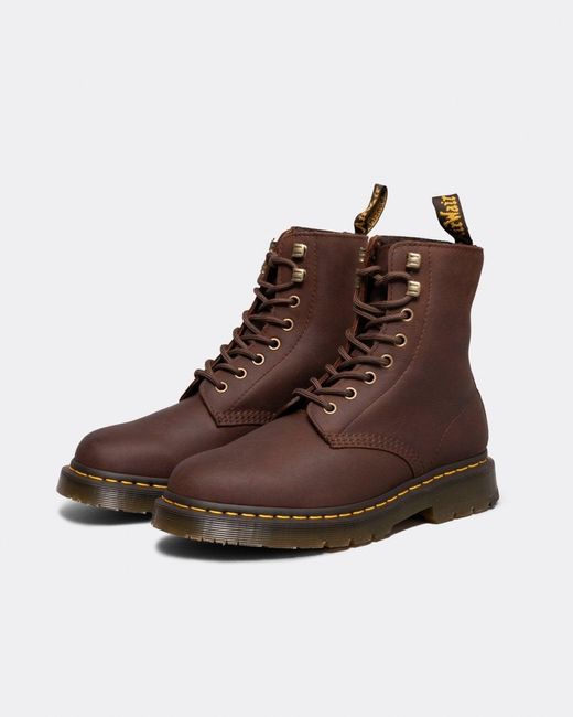 Dr. Martens Brown 1460 Pascal Outlaw Fleece Lined Wintergrip Boots