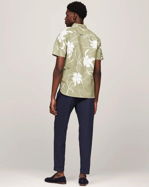 Tommy Hilfiger Green Large Tropical Print Shirt for men