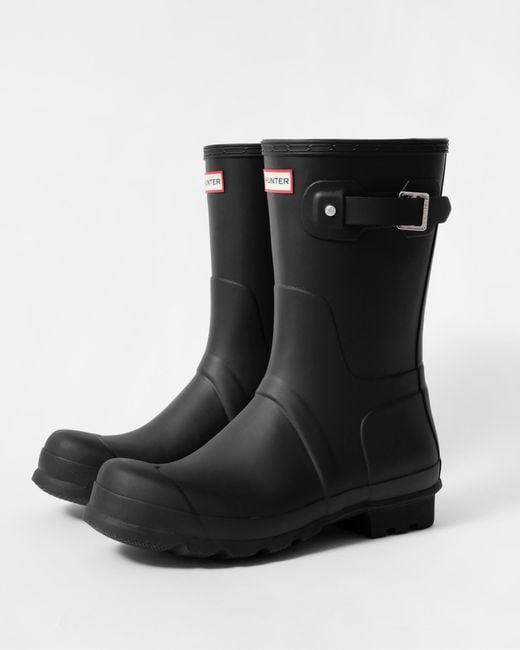 Hunter Black Original Short Wellies for men