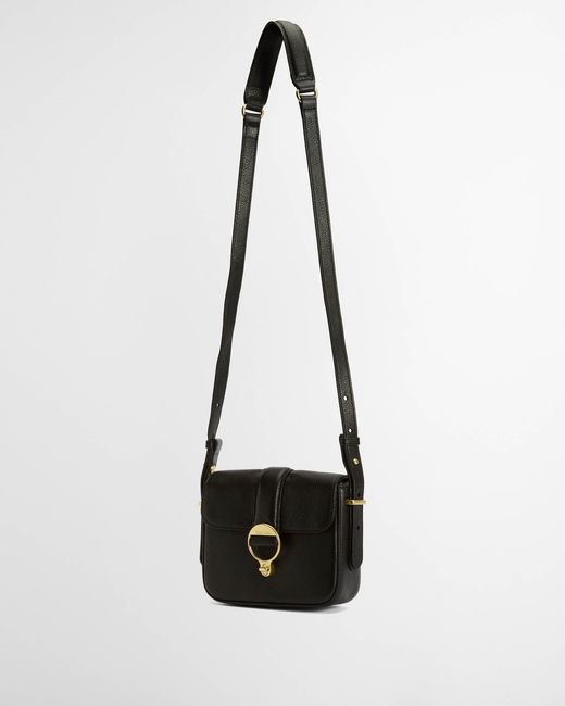 Barbour Black Mini Rosa Leather Crossbody Bag