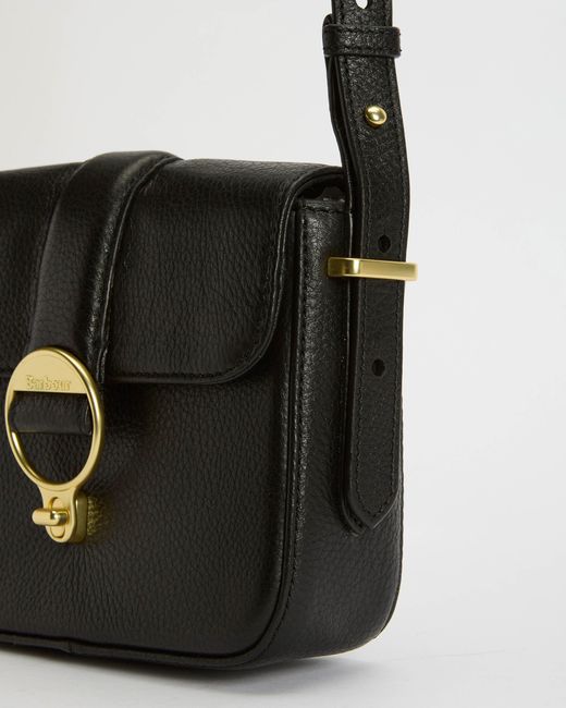 Barbour Black Mini Rosa Leather Crossbody Bag