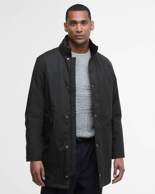 Barbour Black Winter Powell Waterproof Jacket for men