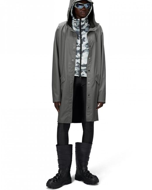 Rains Gray Long Jacket