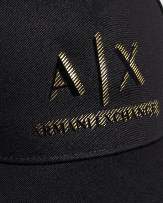 Armani Exchange Black 3d A|x Logo Baseball Cap for men