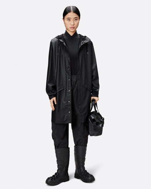 Rains Black Long Jacket