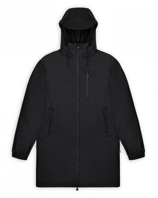Rains Black Long Storm Breaker Jacket Size: L