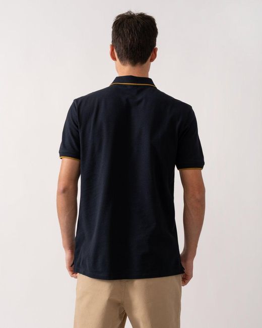Paul Smith Black Ps Regular Fit Short Sleeve Zebra Badge Polo for men