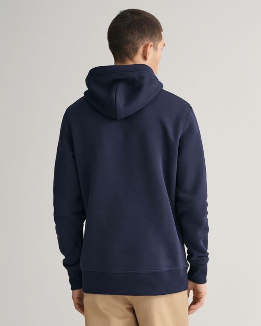 Gant Blue Regular Fit Archive Shield Pullover Hoodie for men