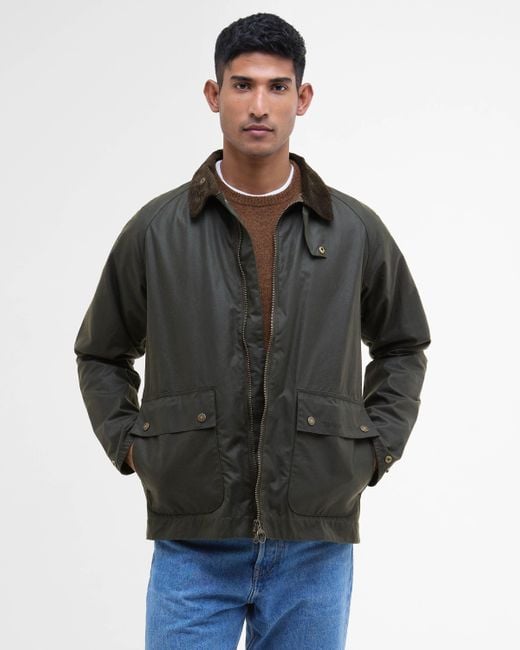 Barbour Gray Short Bedale Wax Jacket for men