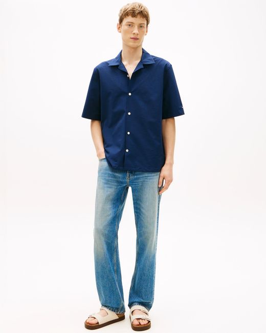 Tommy Hilfiger Blue Performance Seersucker Short Sleeve Shirt for men