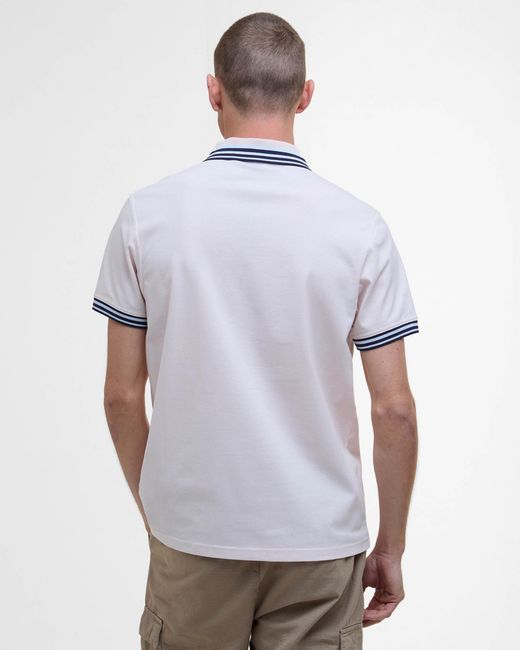 Barbour White Caleb Multi Polo Shirt for men