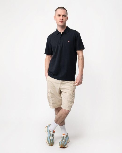 Napapijri Black Ealis Sum Short Sleeve Polo Shirt for men
