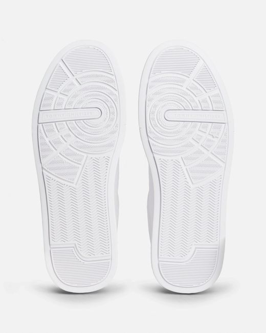 Tommy Hilfiger White Court Leather Detailed Trainer for men