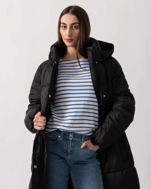 Joules Black Pitchside Long Padded Jacket