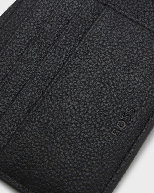 Boss Black Ray Faux-Leather Folding Wallet With Signature-Stripe Trim for men