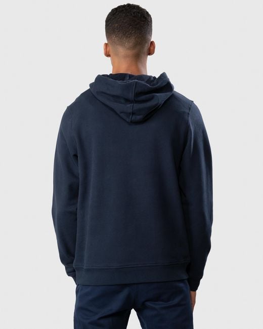 Belstaff Blue Pullover Logo Patch Hoodie for men