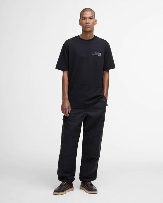 Barbour Black Parkend Photographic Relaxed T-Shirt for men