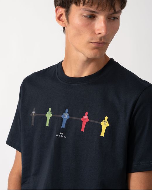 Paul Smith Blue Ps Regular Fit Table Football Graphic T-Shirt for men