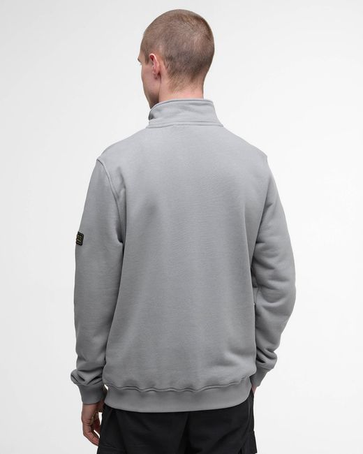 Barbour Gray Outline Funnel Neck Sweatshirt for men