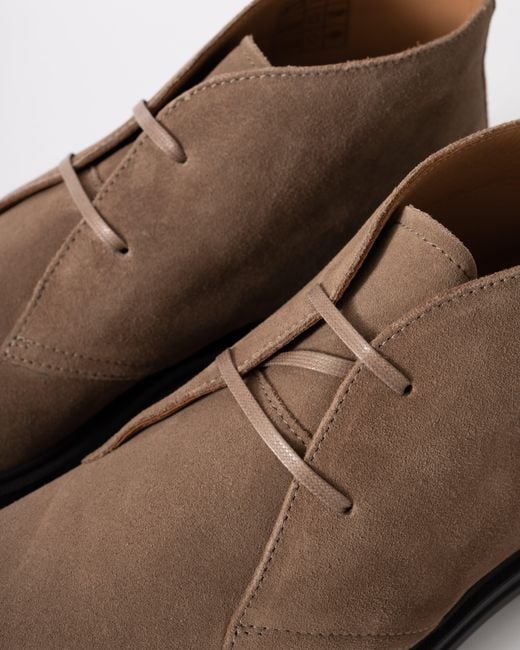 Boss Brown Calev Suede Desert Boots for men