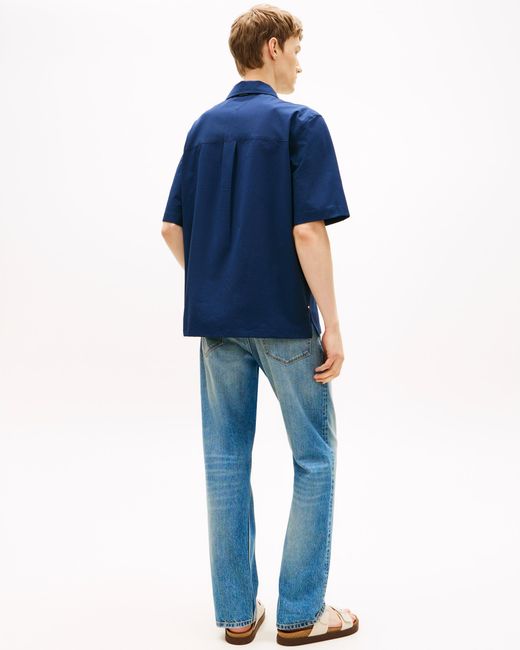 Tommy Hilfiger Blue Performance Seersucker Short Sleeve Shirt for men