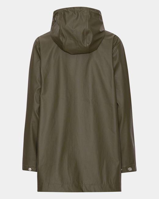 Ilse Jacobsen Green Rain Short Rubberised Raincoat