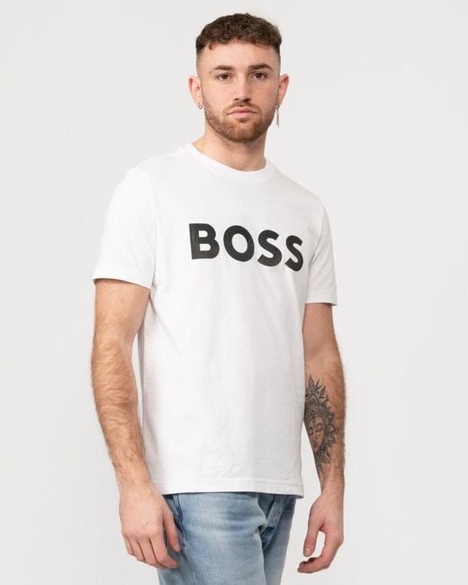 Boss White Tee Mirror 1 for men
