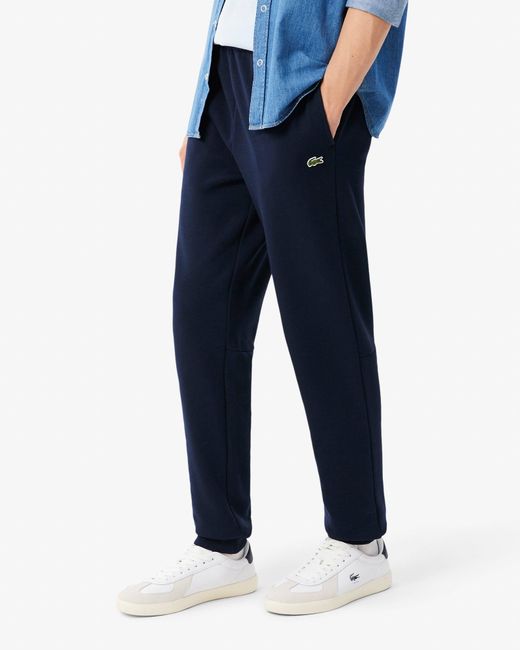 Lacoste Blue Tapered Fit Fleece Sweatpants for men