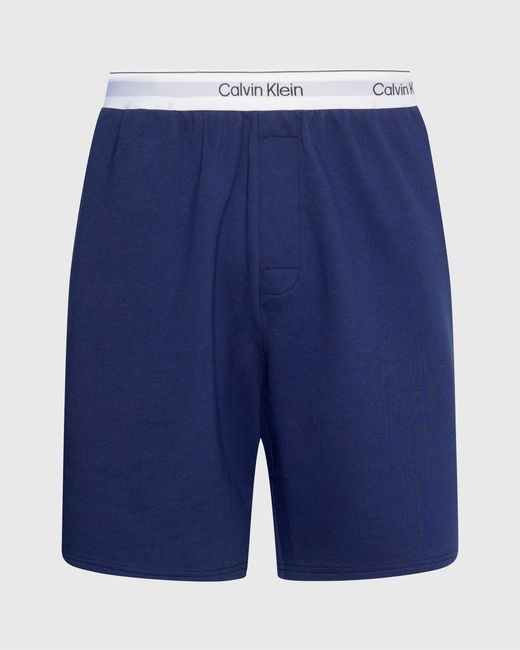 Calvin Klein Blue Modern Cotton Lounge Sleep Shorts for men