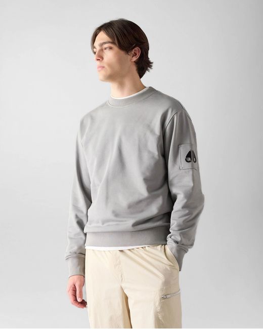 Moose Knuckles Gray Hartsfield Crew Neck Sweatshirt for men