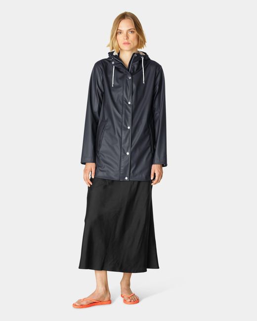 Ilse Jacobsen Blue Rain Short Rubberised Raincoat