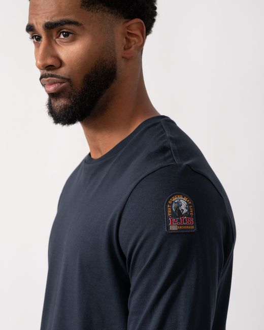 Parajumpers Blue Kip Long Sleeve T-Shirt for men
