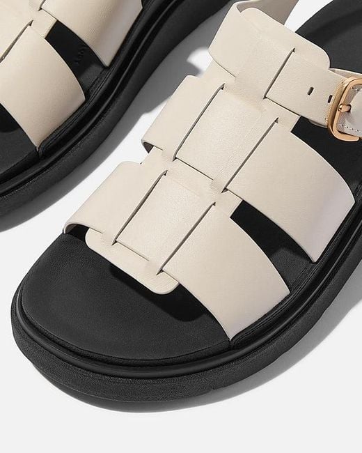 Fitflop White Gen-Ff Leather Fisherman Sandals