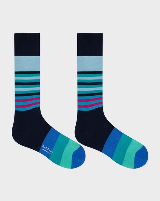 Paul Smith Blue Nathaniel Stripe Socks for men