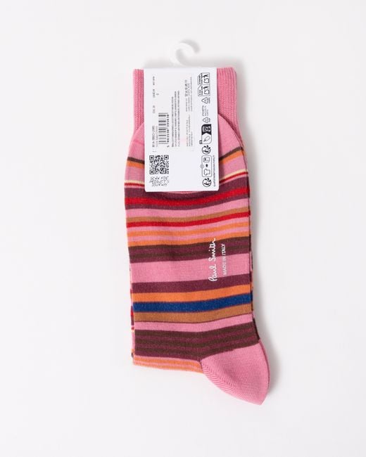 Paul Smith Red Niam Stripe Socks for men