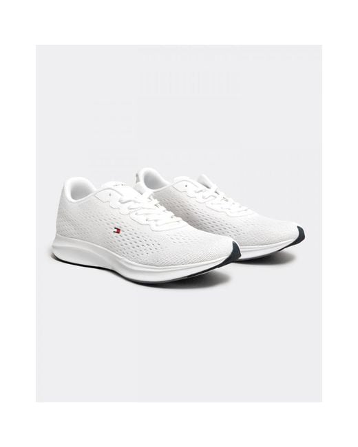 Tommy Hilfiger White Lightweight Runner Knit Trainers for men