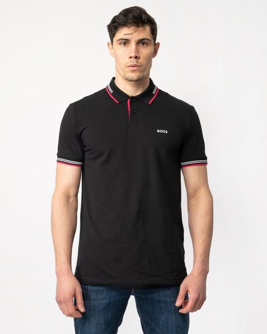 Boss Black Paul Short Sleeve Polo Shirt With Contrast Tipping for men