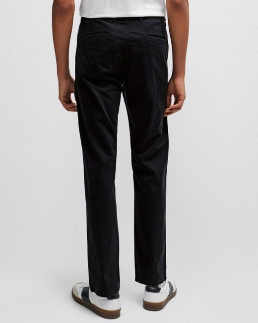 Boss Black Slim Fit Chinos In Stretch-cotton Satin Nos for men