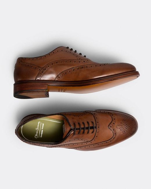 Oliver Sweeney Aldeburgh Brogue Shoes Brown for men