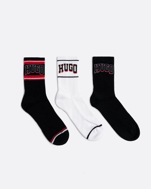 HUGO Black Basketcall Quarter Length Socks for men