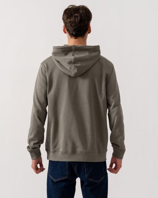 Boss Gray Wetalk Pullover Hoodie With Logo Patch for men