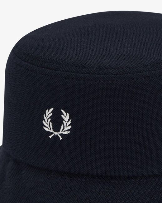 Fred Perry Blue Pique Bucket Hat for men