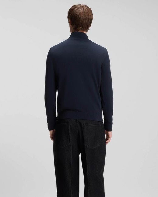 HUGO Blue San Quintus-C2 1/4 Zip Funnel Neck Jumper for men