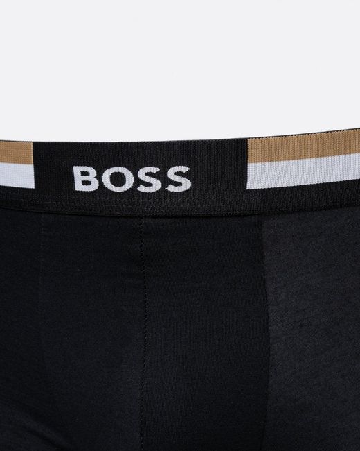 Boss Multicolor Motion 3 Pack Cotton-blend Trunks With Signature Waistbands for men