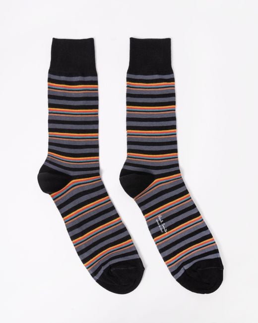 Paul Smith Black Nolan Artist Stripe Socks for men