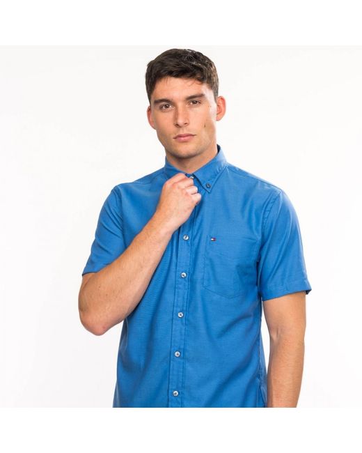 tommy hilfiger blue oxford shirt