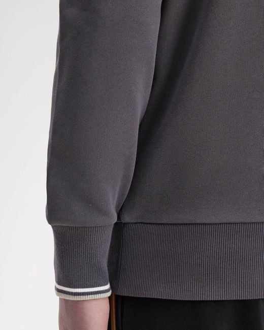 Fred Perry Blue Half Zip Sweatshirt for men