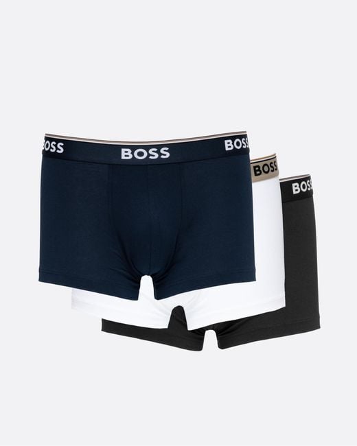 Boss Blue Power 3 Pack Trunks for men