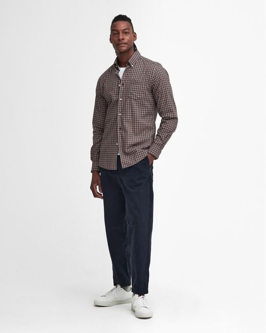 Barbour Brown Padshaw Tailored Shirt , Size: L for men